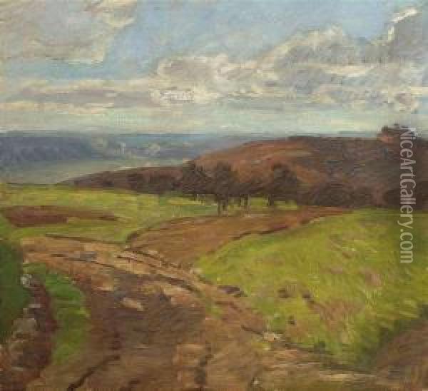 Swabianlandscape Oil Painting - Hermann Pleuer