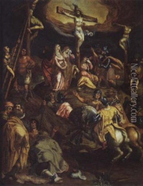 Le Golgotha Oil Painting - Maerten Jacobsz van Heemskerck