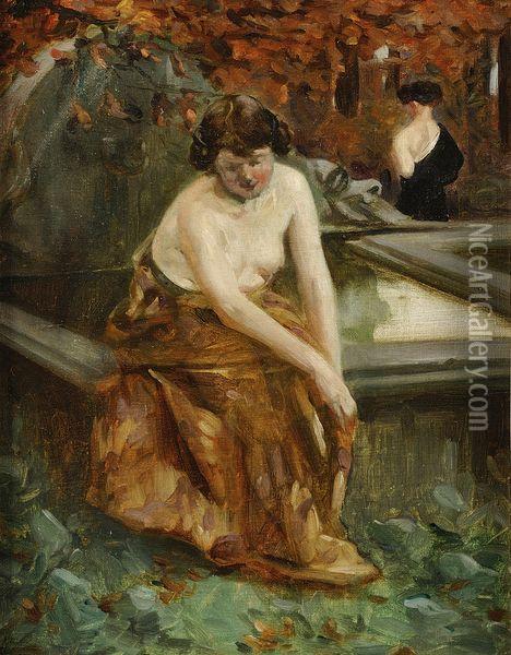 Jeune Femme Au Bain Oil Painting - A Eupise