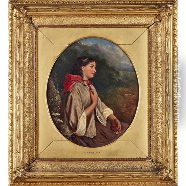 A Highland Lass Oil Painting - Thomas Faed