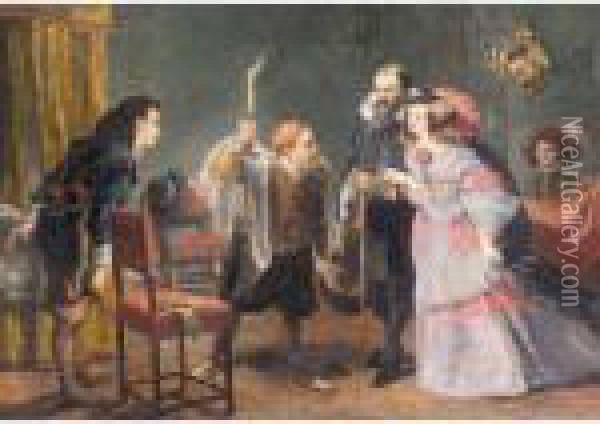 A Royal Welcome Oil Painting - Sir John Gilbert