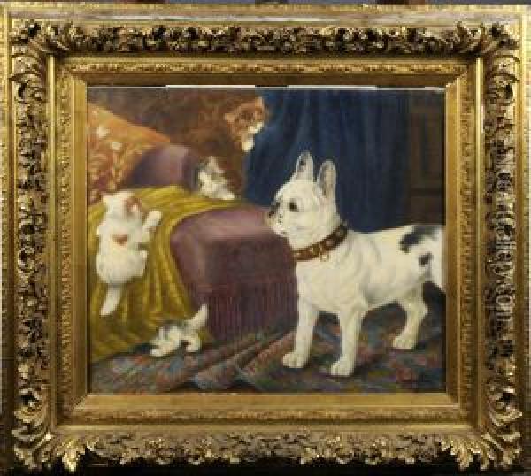 Chien Et Chats Oil Painting - Sophie Pir