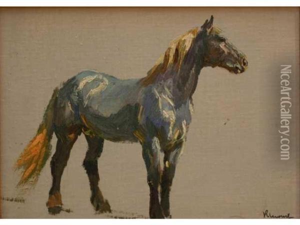 Cheval Oil Painting - Raymond Louis Lecourt