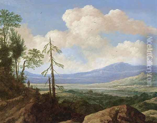 Panoramic Hilly Landscape 1654 Oil Painting - Pieter de Molyn