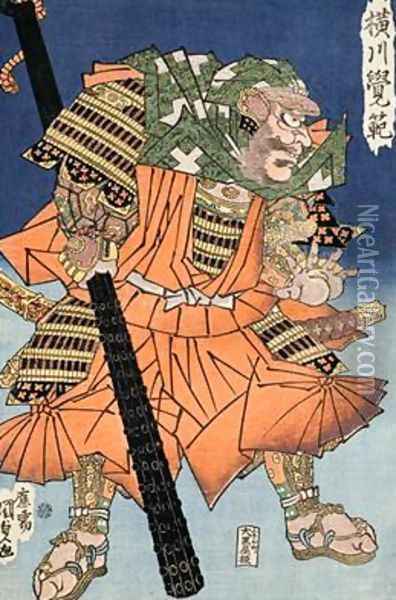 The warrior monk Yokogawa Kakuhan Oil Painting - Utagawa Kunisada