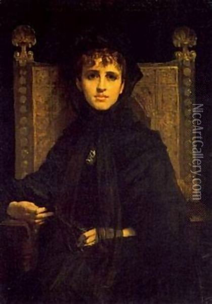 Madame Georges Bizet 1878 Oil Painting - Jules-Elie Delaunay