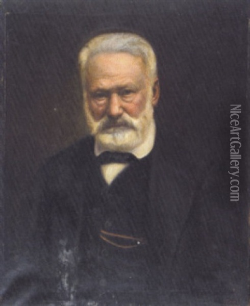 Portrait De Victor Hugo Oil Painting - Albert Usteri