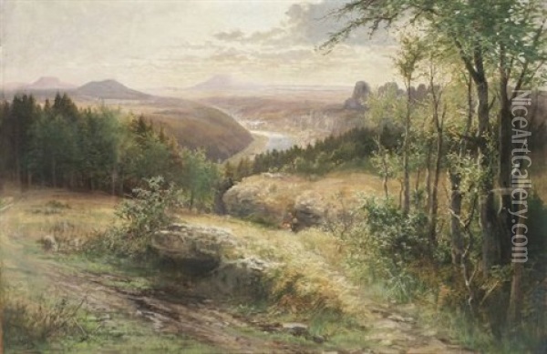 Sommernachmittag Oil Painting - Albert Ernst Muehlig