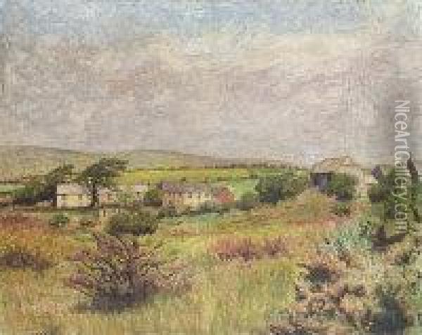 Landscape With Farm Oil Painting - Robert James Enraght Moony