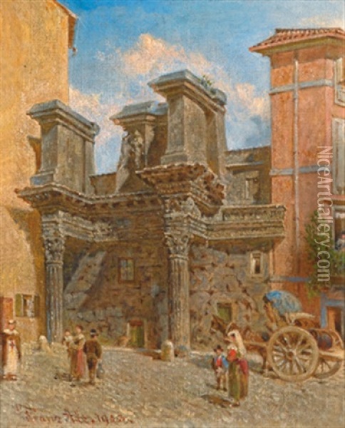 Italienisches Stadtmotiv Oil Painting - Franz Alt