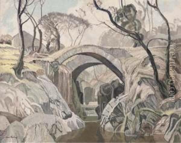 Two Bridges In Spain Oil Painting - Averil Mary Burleigh