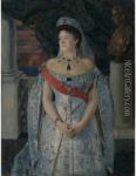 Portrait Of Grand Duchess Maria Pavlovna The Elder Oil Painting - Boris Kustodiev