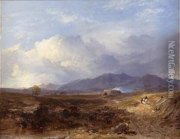 On A Drove Road Oil Painting - Horatio McCulloch