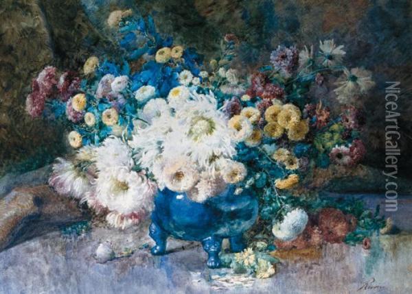 Fleurs D'automne Oil Painting - Francois Rivoire