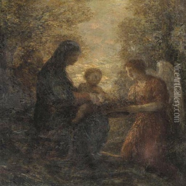 Le Repos De La Sainte Familie Oil Painting - Henri Fantin-Latour