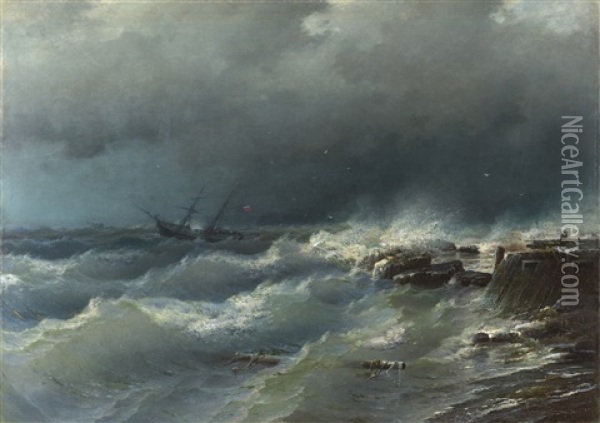 Storm Near Odessa Oil Painting - Rufin Gavrilovich Sudkovsky