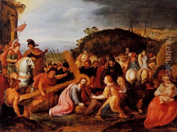 The Carrying Of The Cross Oil Painting - Ambrosius Francken the Younger