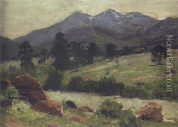 Mountainous Landscape With Stream Oil Painting - Charles Partridge Adams