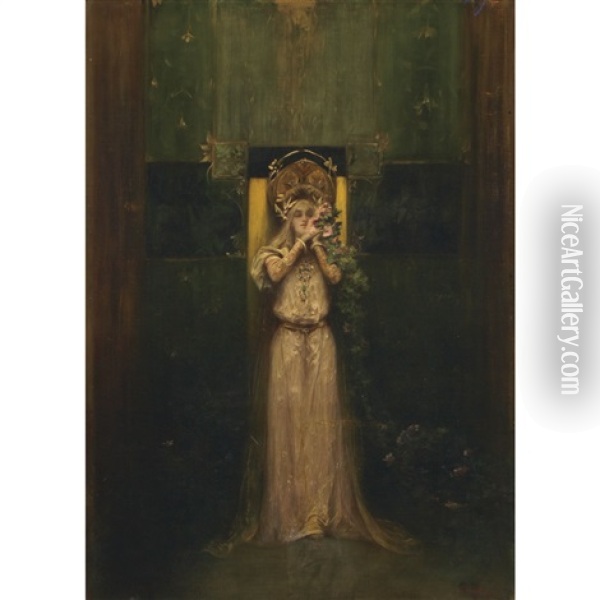 Flora Oil Painting - Alphonse Mucha