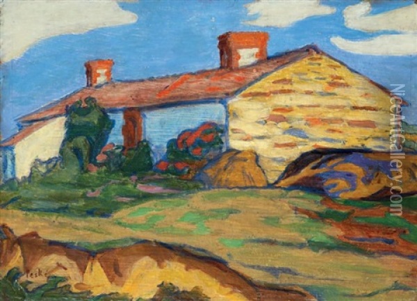 La Bastide Dans Le Sud De La France Oil Painting - Jean Peske