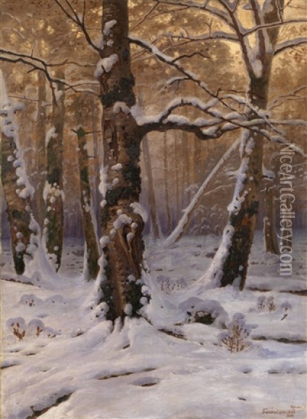 Winter Morning Oil Painting - Georgi Zakharovich Bashinzhagyan