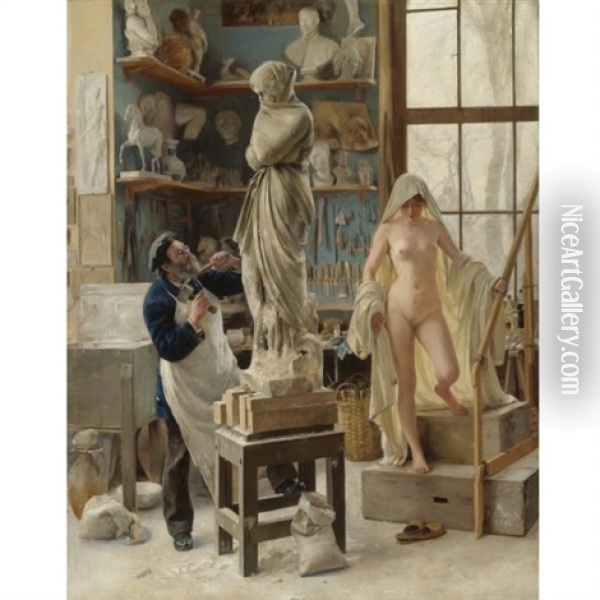 A Restoration Oil Painting - Edouard Joseph Dantan
