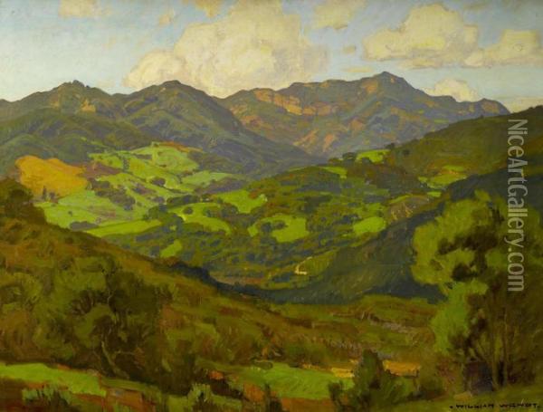 Converging Fields (mountains Of Malibu) Oil Painting - William Wendt