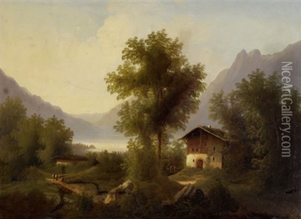 Blick Vom Rutli Auf Den Vierwaldstattersee Oil Painting - Ferdinand Sommer