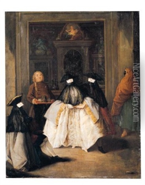 The Coffee Shop Oil Painting - Pietro Longhi