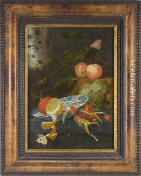 Still Life With Fruits Oil Painting - Martinus Nellius