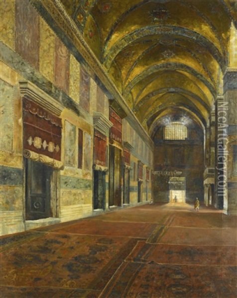 The Imperial Gate, Hagia Sophia Oil Painting - Sevket Dag