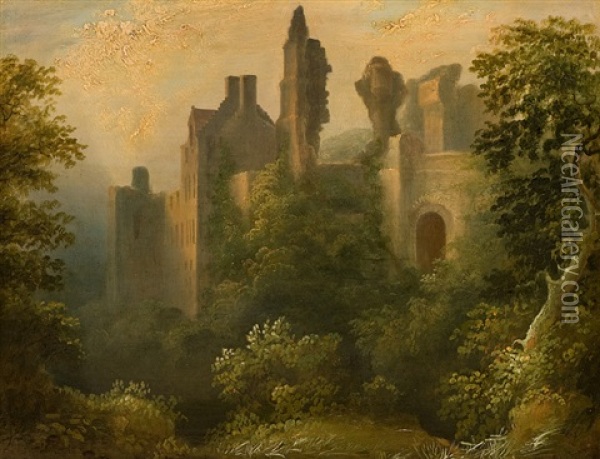 Castle Ruins Oil Painting - Alexander Nasmyth