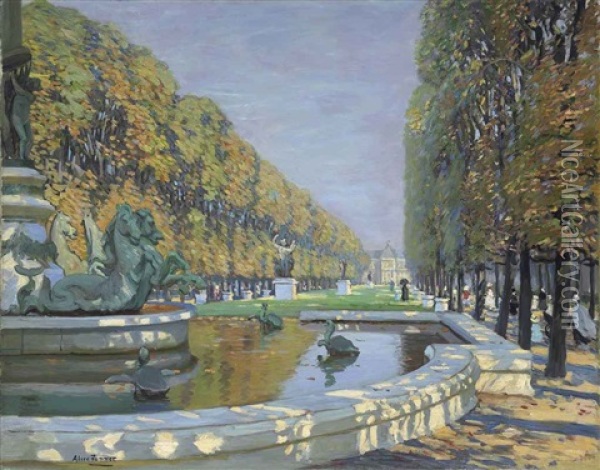 The Luxembourg Gardens, Paris Oil Painting - Alice Maud Fanner