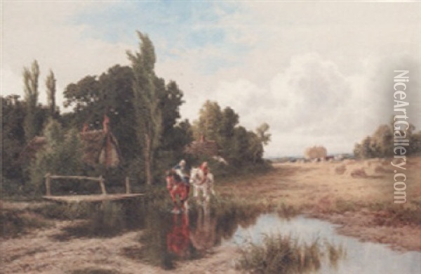 Across The Stream Oil Painting - Henry H. Parker