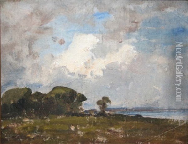 Malahide Estuary Oil Painting - Nathaniel Hone the Younger