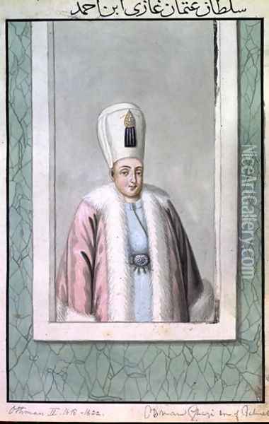 Othman (Osman) II (1603-22) Sultan 1618-22, from A Series of Portraits of the Emperors of Turkey, 1808 Oil Painting - John Young