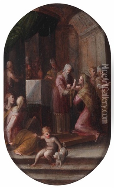 Presentazione Al Tempio Oil Painting - Giovanni Battista di Matteo Naldini