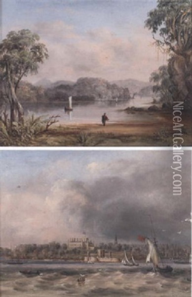 The Governor's House And Fort Macquarrie, Sydney Oil Painting - George Edwards Peacock