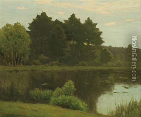 Oaks Pond, Bloomfield, New Jersey Oil Painting - Charles Warren Eaton