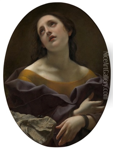 Madonna Col Bambino Tra San Pietro Martire E San Gerolamo Oil Painting - Carlo Dolci