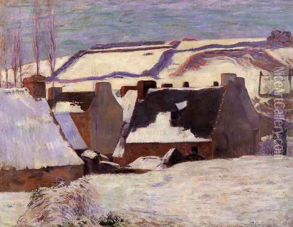 Pont-Aven in the Snow Oil Painting - Paul Gauguin