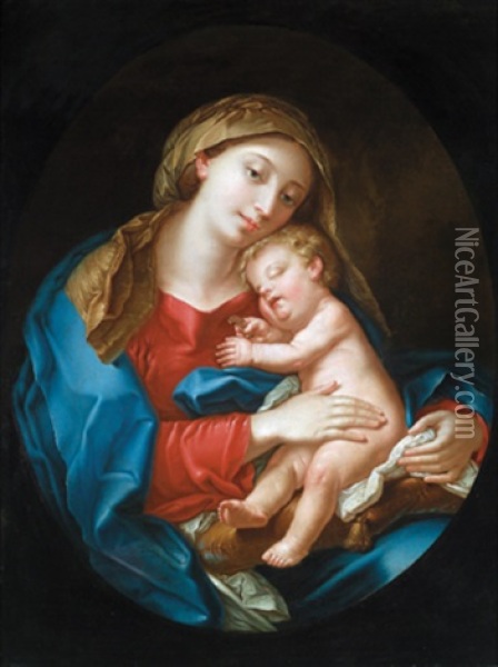 Madonna Mit Dem Christuskind Oil Painting - Johann Jakob Dorner the Elder