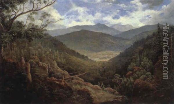 Woolshed Creek, Beechworth Oil Painting - Isaac Whitehead