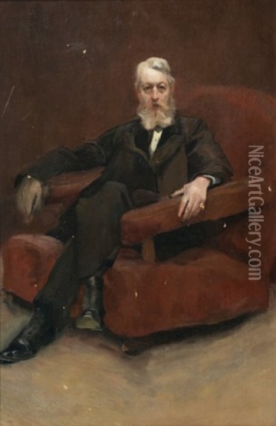 Portrait (duc De Sutherland ?) Oil Painting - Albert Besnard