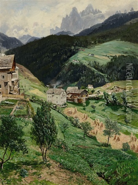 St. Peter Bei Villnoss, Sudtirol Oil Painting - Karl Heyn