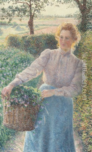 Martha - The Hay Month (1900-1902) Oil Painting - Anna de Weert