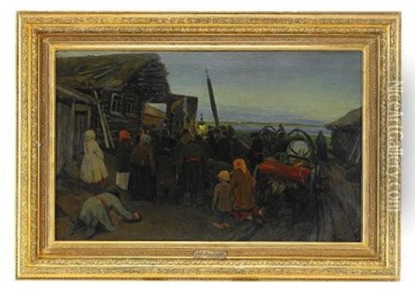 The Presentation Of The Icon Oil Painting - Aleksei Fedorovich Afanas'ev