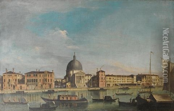 The Grand Canal, Venice, With San Simeone Piccolo Oil Painting -  Master of the Langmatt Foundation Views