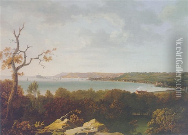 View Of St. Peter Port, Guernsey Oil Painting - James Lambert the Elder