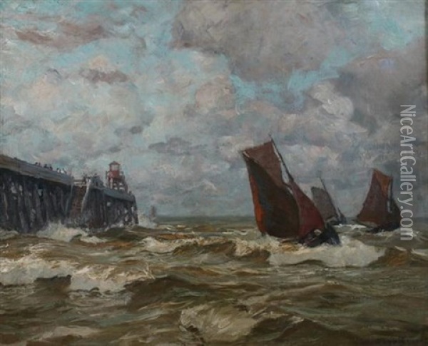 Rough Seas Oil Painting - Carl (Karl, Charles) O'Lynch of Town